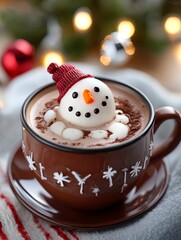 Snowman Marshmallow Hot Chocolate: Cozy Winter Drink