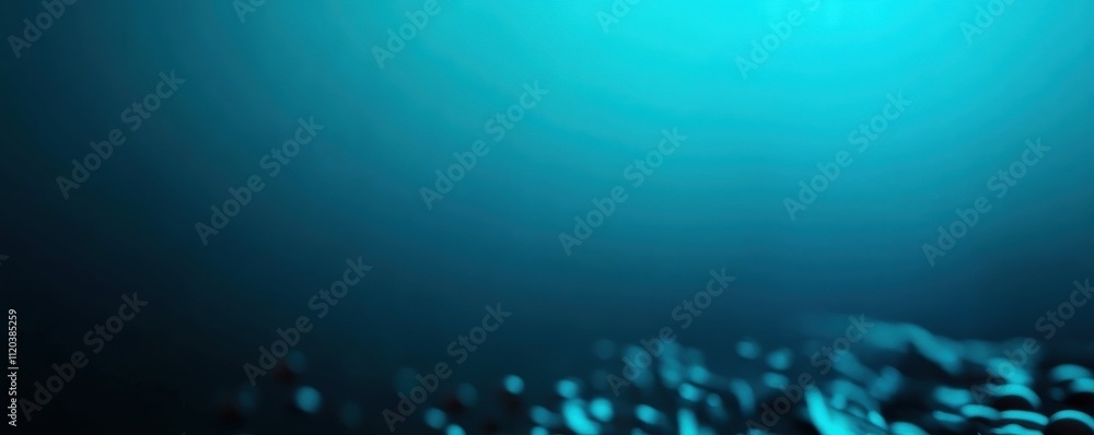 Poster Ethereal Underwater Scene with Gentle Light Rays and Soft Ripples Creating a Tranquil Atmosphere in Shades of Blue and Teal for Relaxation and Calmness