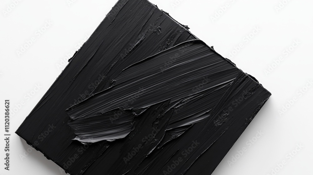 Poster artistic actionblack paint application studio visual art minimalist environment close-up view abstra