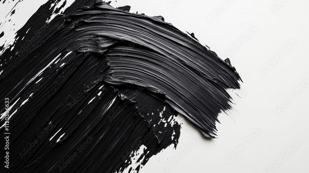 Poster artistic black paint texture studio setting abstract image minimalist environment close-up view crea