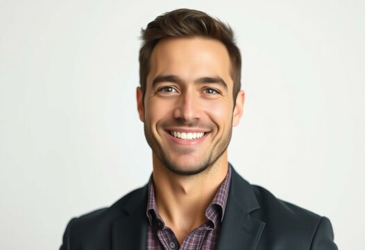 Confident male portrait with warm smile