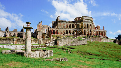 Sans Souci Palace, in Haiti, island, Caribbean, America. It was a royal residence in the early...