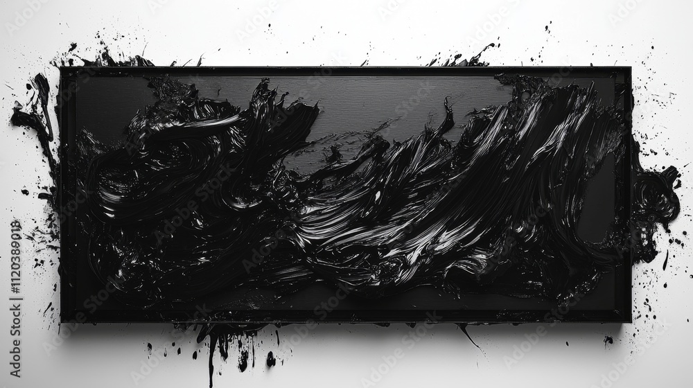 Poster Dynamic abstract art creation studio visual artwork minimalist environment close-up view expression of emotion