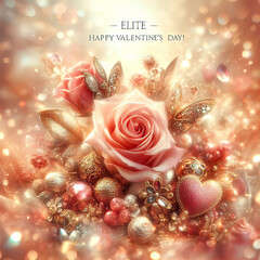 cute romantic background for Valentine's Day, I love you card, declaration of love