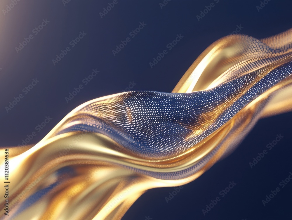 Poster dynamic flowing golden textures abstract visuals studio environment digital art close-up view suppor