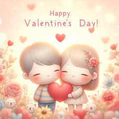 cute romantic background for Valentine's Day, I love you card, declaration of love