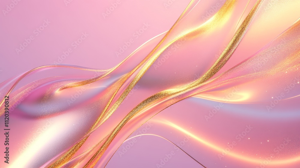 Poster dynamic flowing abstract waves digital art vibrant colors soft gradient modern aesthetic captivating