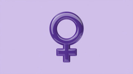 Glossy Female Gender Symbol in Purple