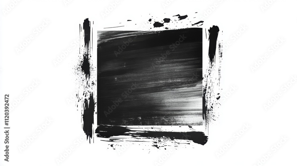 Poster dynamic black and white abstract artwork studio digital creation minimalist environment close-up vie