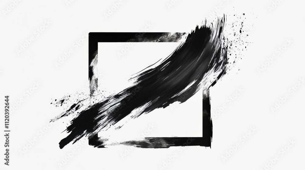 Poster dynamic brush stroke action abstract design digital art minimalist environment artistic perspective 