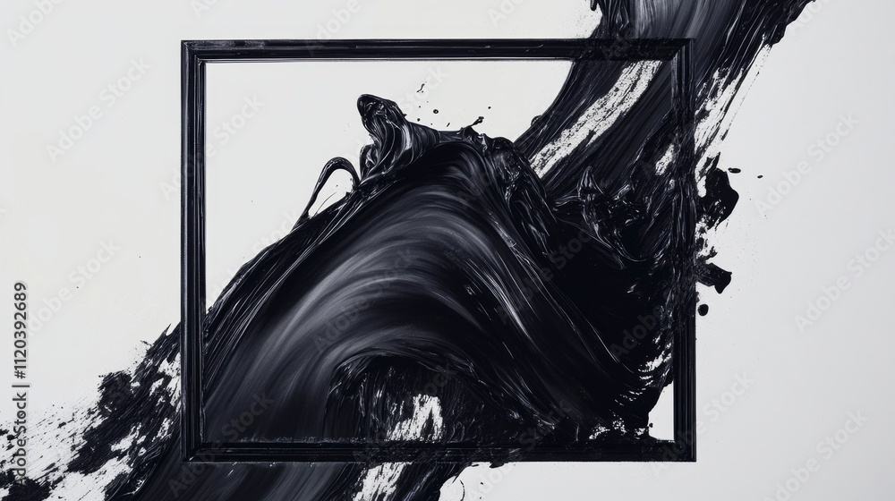 Poster dynamic abstract painting process art studio visual art creative environment close-up view expressio