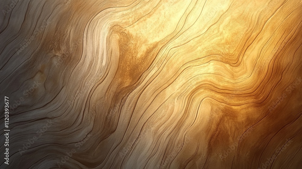 Poster flowing abstract wood grain patterns digital art warm tones textured background close-up view nature