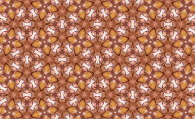 Repeating Geometric Pattern in Mocha Mousse and Off-White