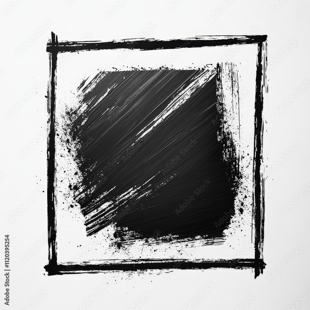 Poster Dynamic abstract brushstroke art studio digital design minimalist space close-up creative expression