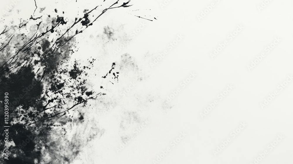Poster dynamic abstract art creation studio digital artwork minimalist environment close-up viewpoint conce