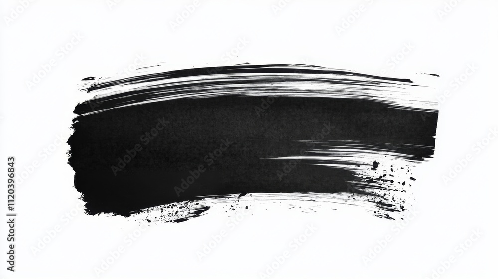 Poster dynamic black brush stroke art abstract design digital artwork minimalist style close-up view creati