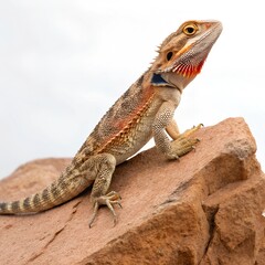 Obraz premium Close-Up of Colorful Lizard on Rock