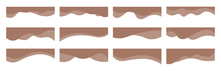 Collection of dividers shape templates. Modern separator header for website and app. Curve lines, wave collection of abstract design element for top and bottom page web site
