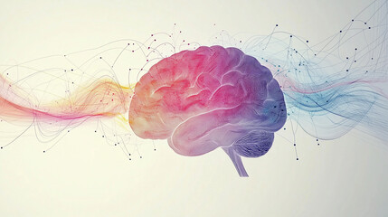  Creative Mind, Abstract Data Flow Brain Illustration, Ai