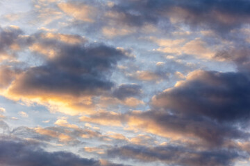 Autumn evening sky. Colorful background
