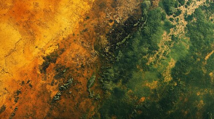 Aerial view of crops damaged by pesticides showing environmental impact