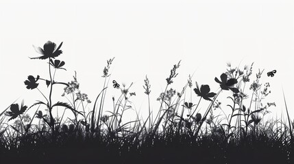 Closeup on black and white roses. Floral background