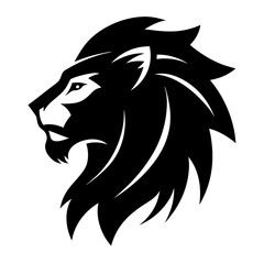 Lion head logo vector illustration perfect for branding, wildlife, and graphic designs.