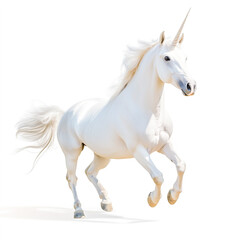 White unicorn horse isolated on white background