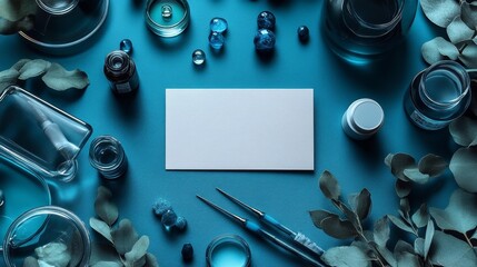 Blank Business Card with Biology Models Mockup. Generative AI