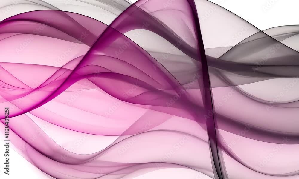 Poster Flowing waves of pink and black intertwine to create an abstract visual, evoking a sense of tranquility and fluidity
