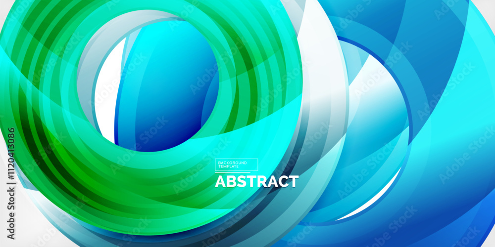 Aufkleber Bright colorful circles with light effects. Abstract background
