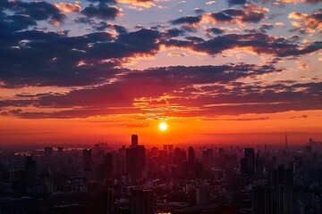 Fototapeta premium sunrise over the city