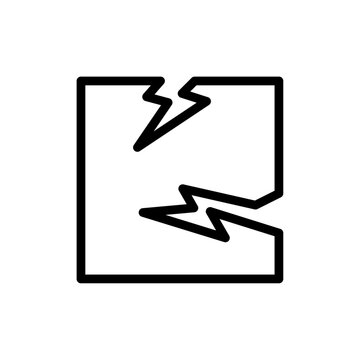 recommend clip art: Crack icon Thin line art collection