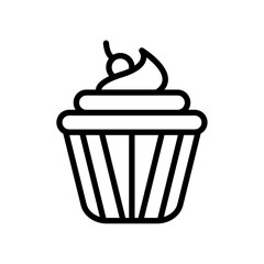 Cupcake icon Thin line art collection