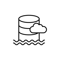 Data lake icon Thin line art collection