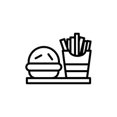Fast Food icon Thin line art collection