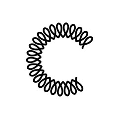 Flexible spring icon Thin line art collection