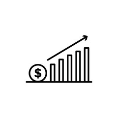 Fund growth icon Thin line art collection