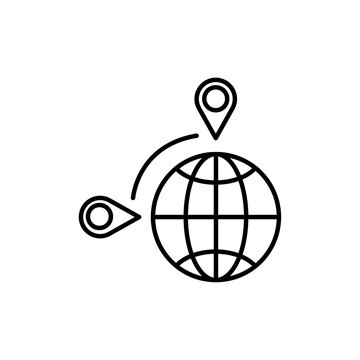 globe with location markers travel concept clip art preview