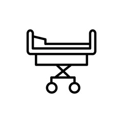 Hospital bed icon Thin line art collection