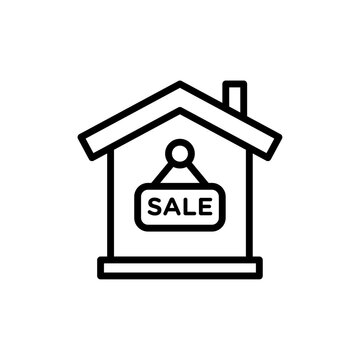 recommend clip art: House for sale icon Thin line art collection