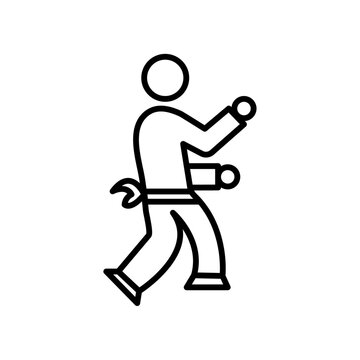 recommend clip art: Karate fighter icon Thin line art collection