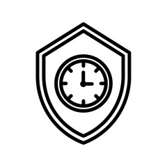 Obraz premium Long term protection icon Thin line art collection