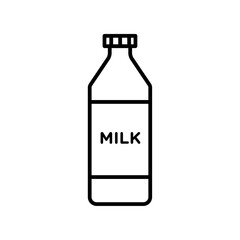 Milk bottle icon Thin line art collection