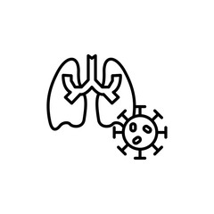 Pneumonia bacterium icon Thin line art collection