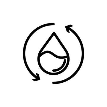 recommend clip art: Recycle water icon Thin line art collection