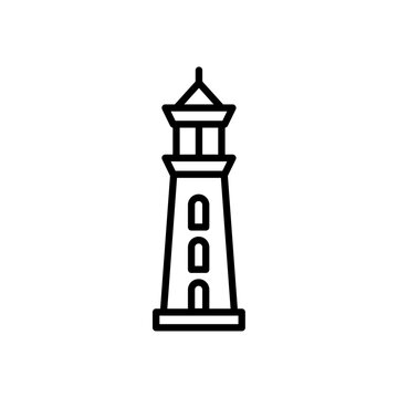 recommend clip art: Searchlight tower icon Thin line art collection