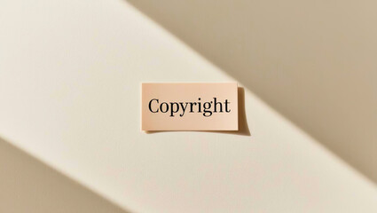 Copyright notice displayed on neutral background graphic design modern environment minimal viewpoint