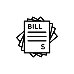 Stack of bills icon Thin line art collection