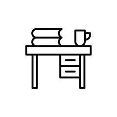 Study table icon Thin line art collection
